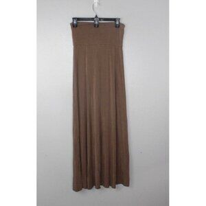 Cris and Carol Skirt Women's M Neutral Brown Rayon Maxi Jersey Knit Minimalist